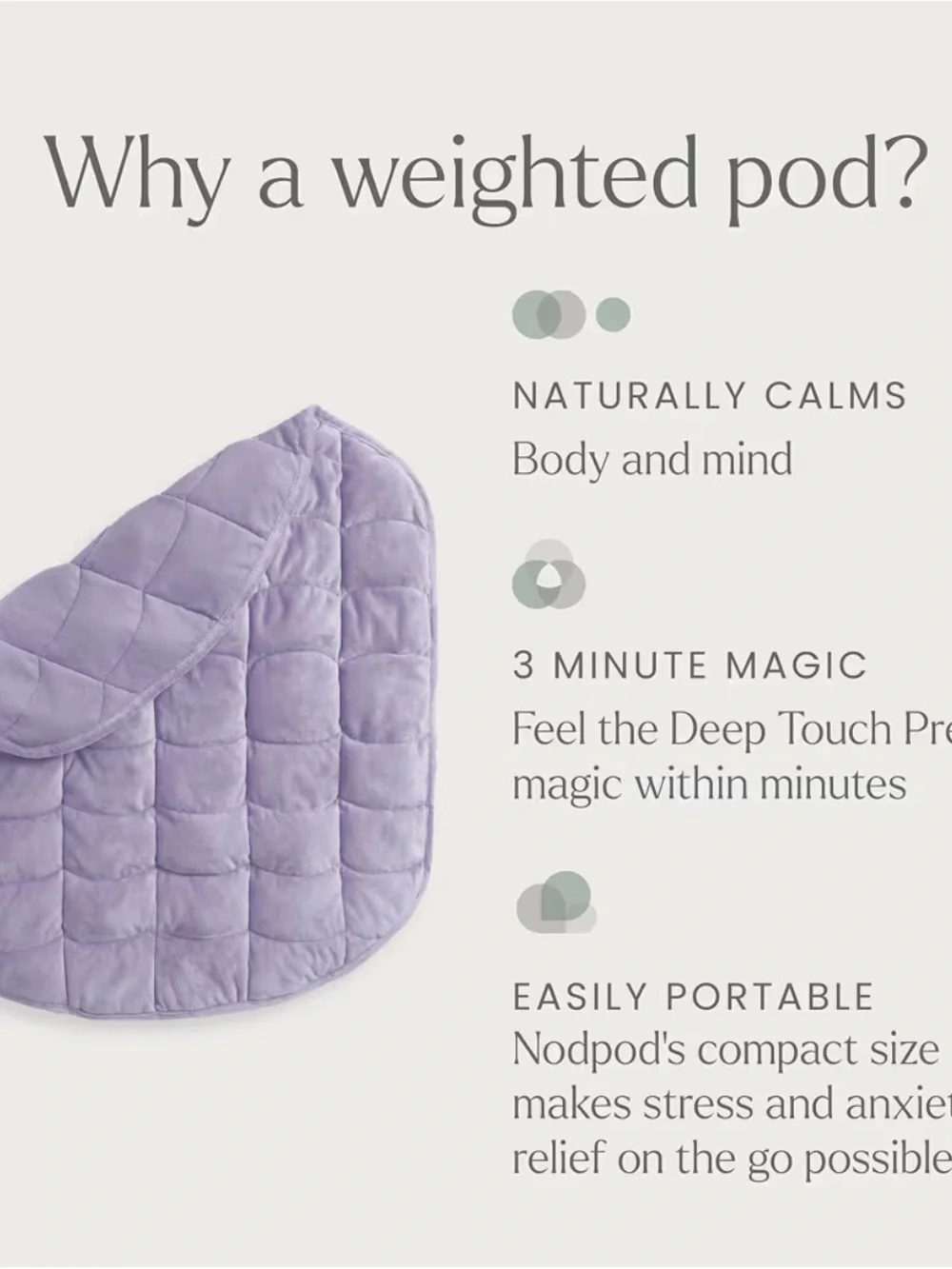 nodpod Wisteria Body 6.5lb Patented Compact Weighted Blanket